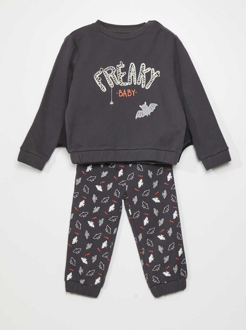 Ensemble pyjama manches chauve-souris - Halloween Noir - Kiabi
