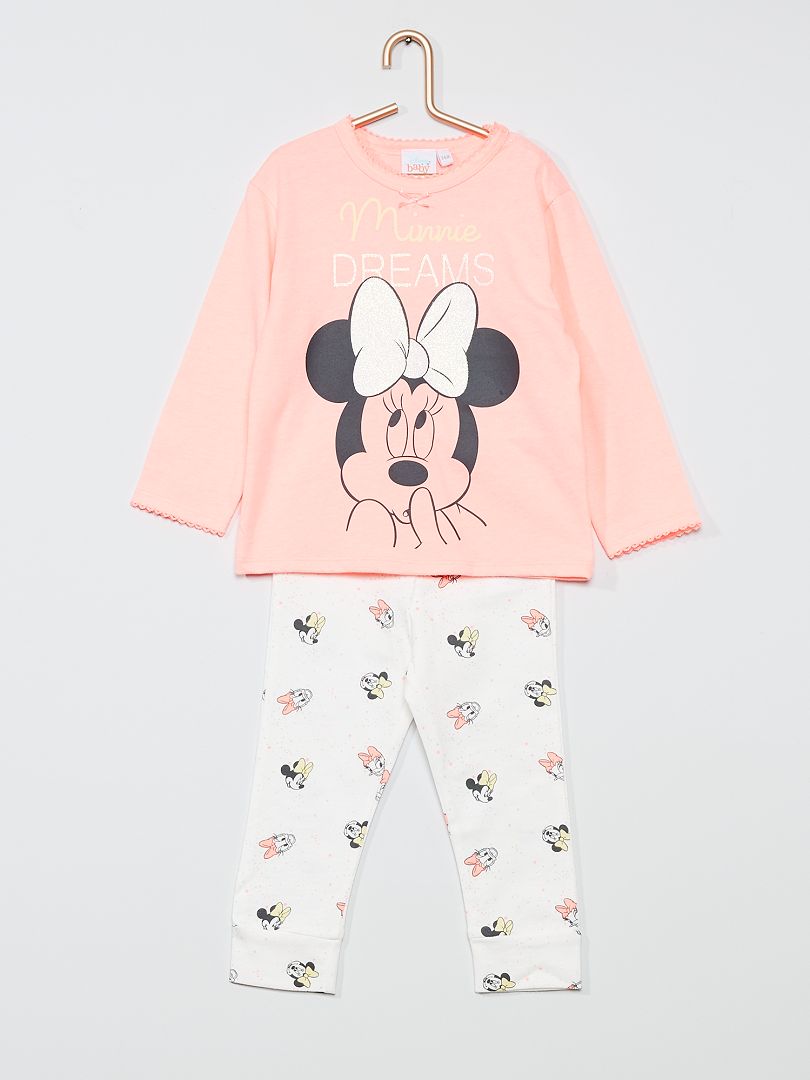 Ensemble pyjama 'Minnie' de 'Disney' blanc/rose - Kiabi
