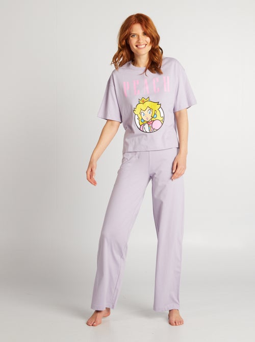 Ensemble pyjama 'Peach' 'Mario' 'Nintendo' t-shirt + pantalon - 2 pièces - Kiabi