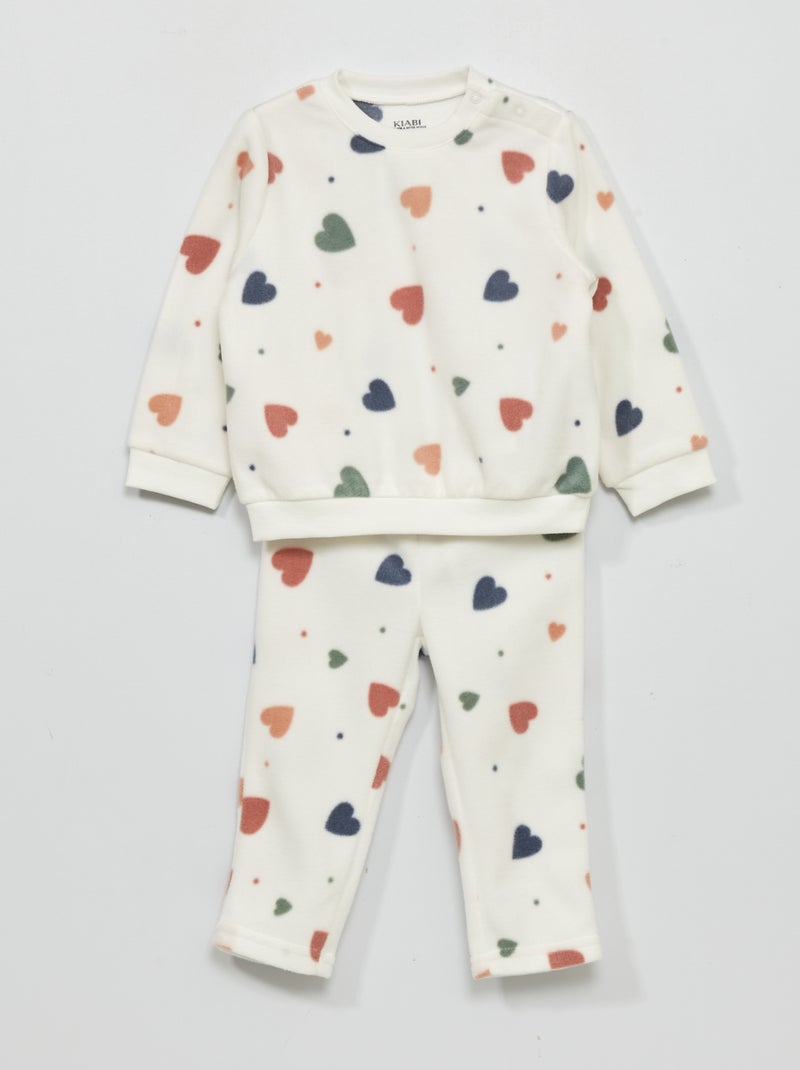 Ensemble pyjama polaire - 2 pièces Blanc - Kiabi