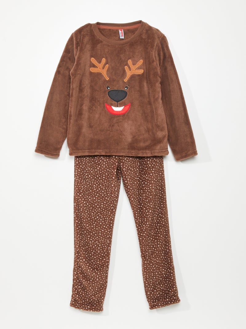 Ensemble pyjama polaire - 2 pièces Marron - Kiabi