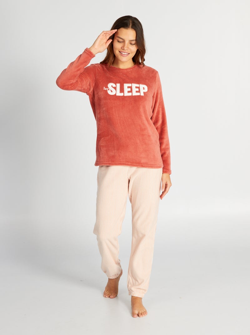 Ensemble pyjama polaire - 2 pièces Rose - Kiabi