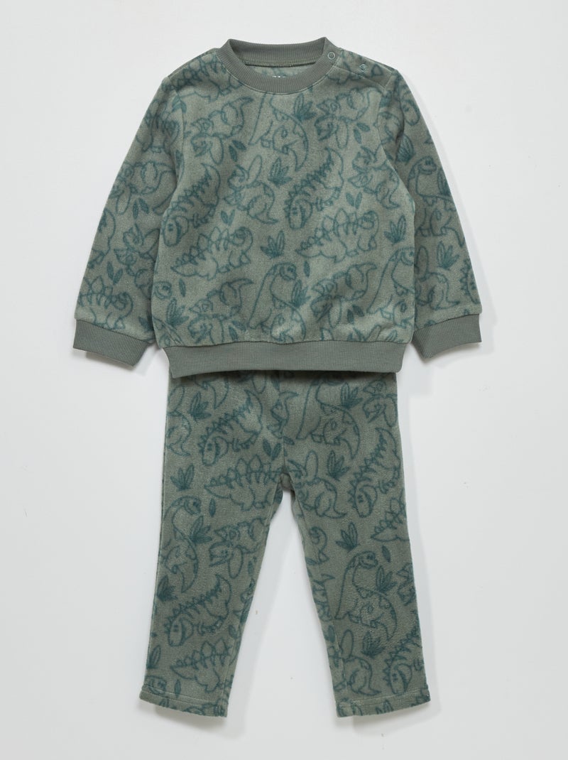 Ensemble pyjama polaire - 2 pièces Vert - Kiabi