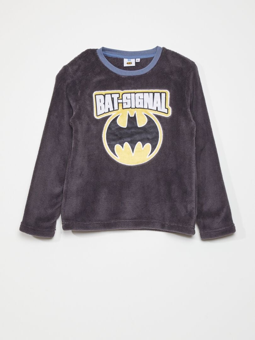 Pyjama Polaire Manches Longues 100% Polyester Batman Gris - Zippy