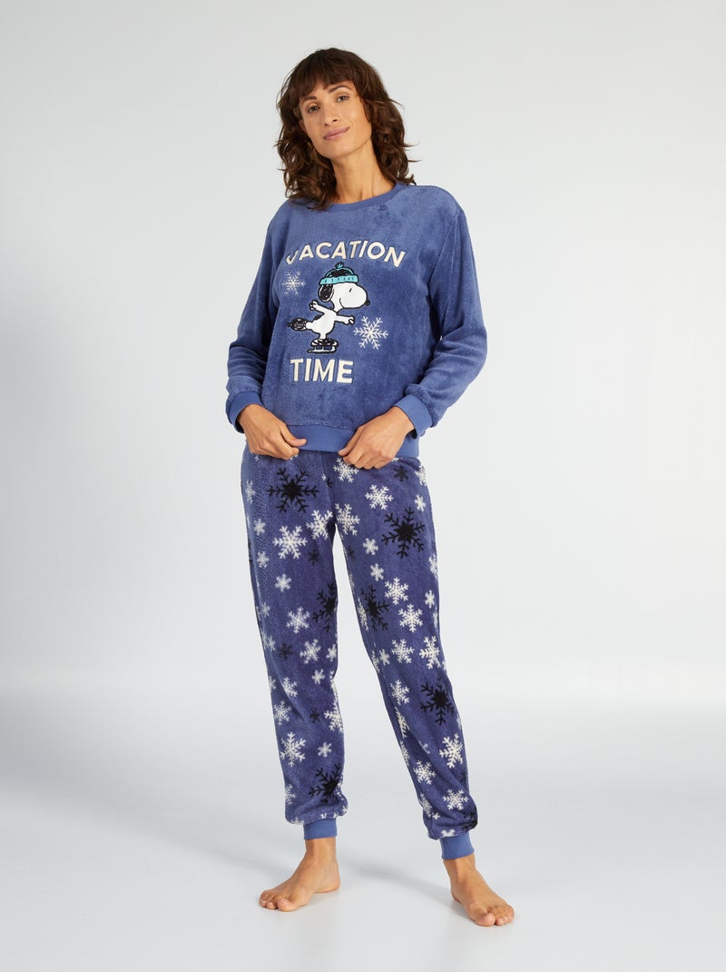 Ensemble pyjama polaire 'Snoopy' - 2 pièces Bleu - Kiabi