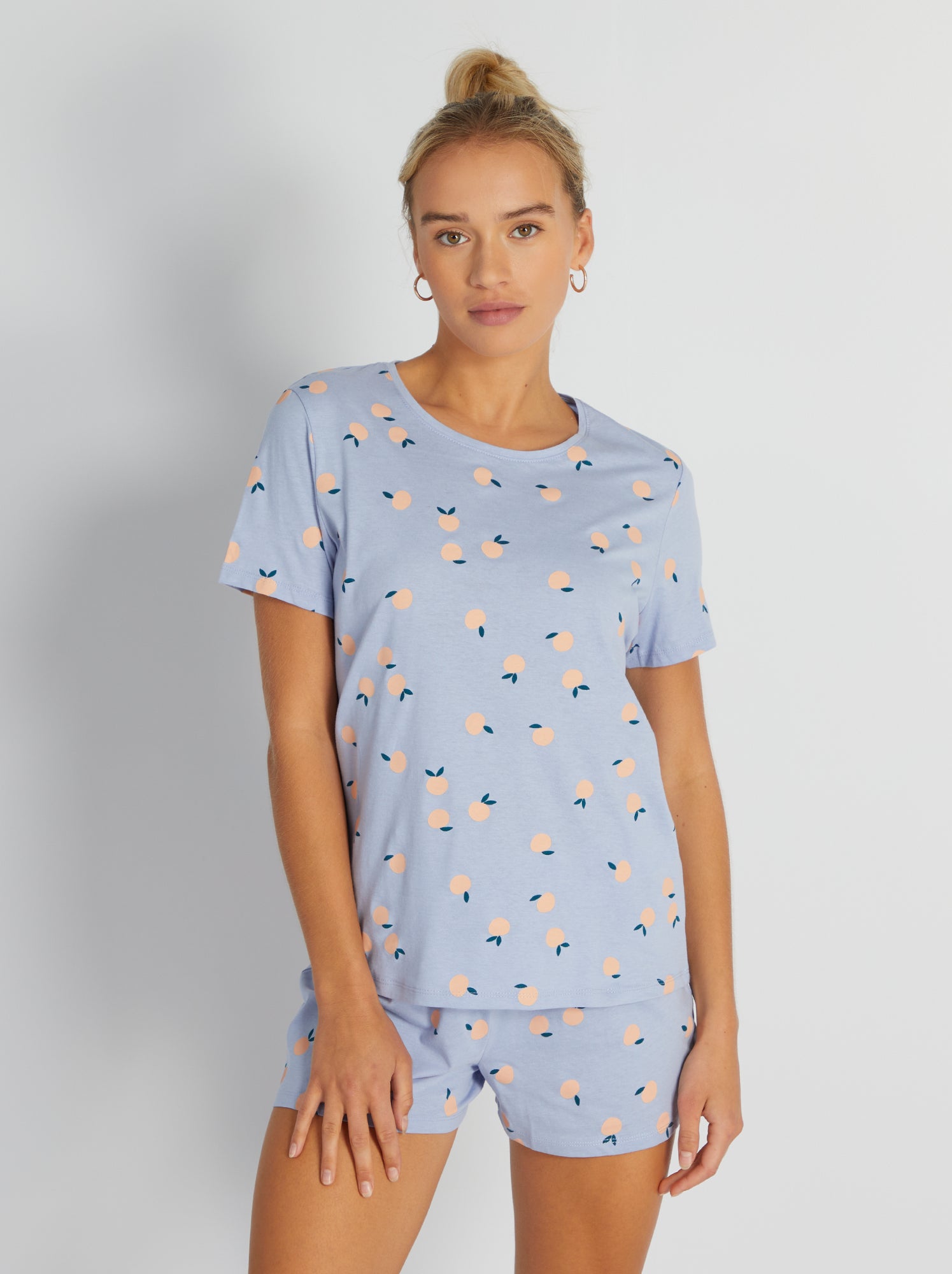 Ensemble De Pyjama Graphique D'été Pour Femme Avec Short Et Short