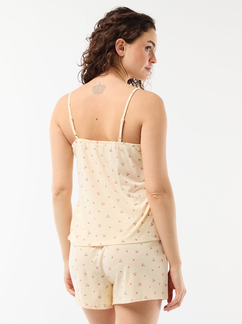 Ensemble pyjama short imprimé - 2 pièces Jaune - Kiabi