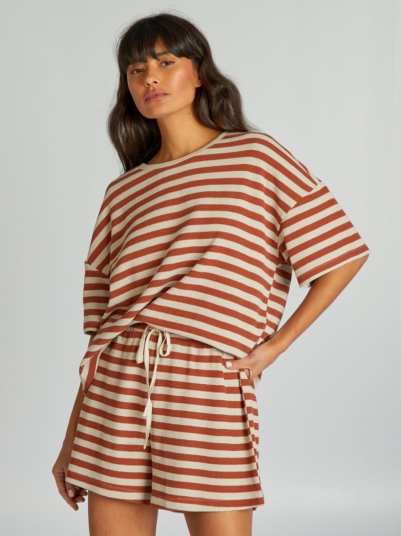 Short pyjama fluide rayé