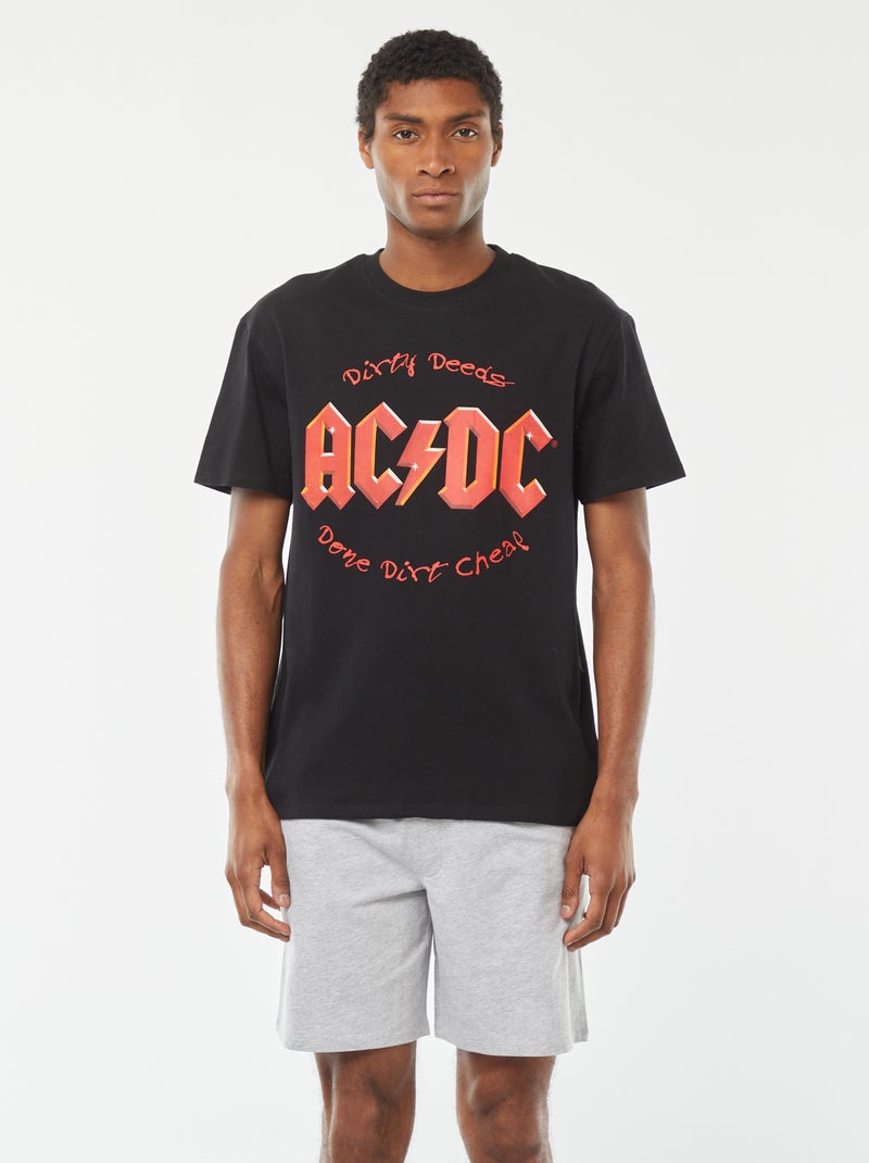 Ensemble pyjama short + t-shirt 'AC/DC' - 2 pièces NOIR - Kiabi