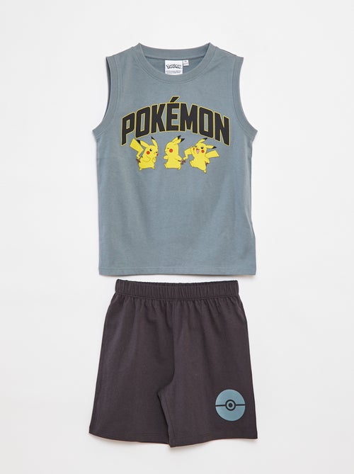 Ensemble pyjama short + t-shirt 'Pokémon' 'Pikachu' - 2 pièces - Kiabi
