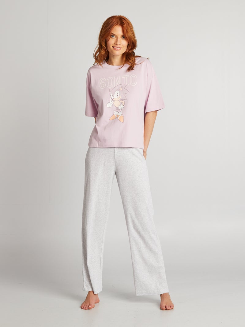 Ensemble pyjama 'Sonic' t-shirt + pantalon - 2 pièces Rose - Kiabi