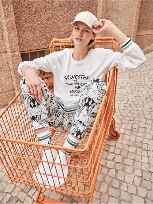 Ensemble pyjama sylvester en interlock point - Kiabi