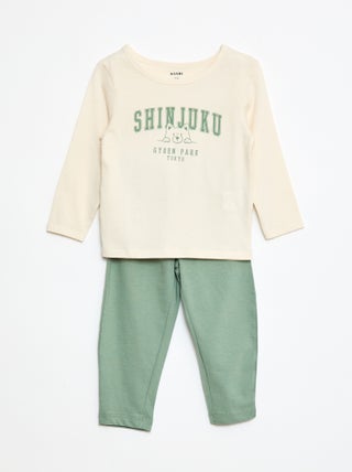 Ensemble pyjama t-shirt + legging imprimé - 2 pièces