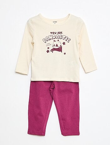 Ensemble pyjama t-shirt + legging imprimé - 2 pièces