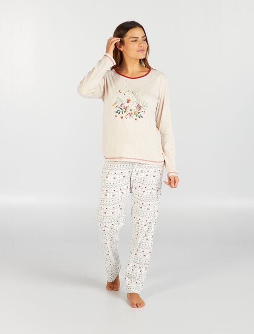 Ensemble pyjama 'Hello Kitty' - 2 pièces - Blanc - Kiabi - 20.00€