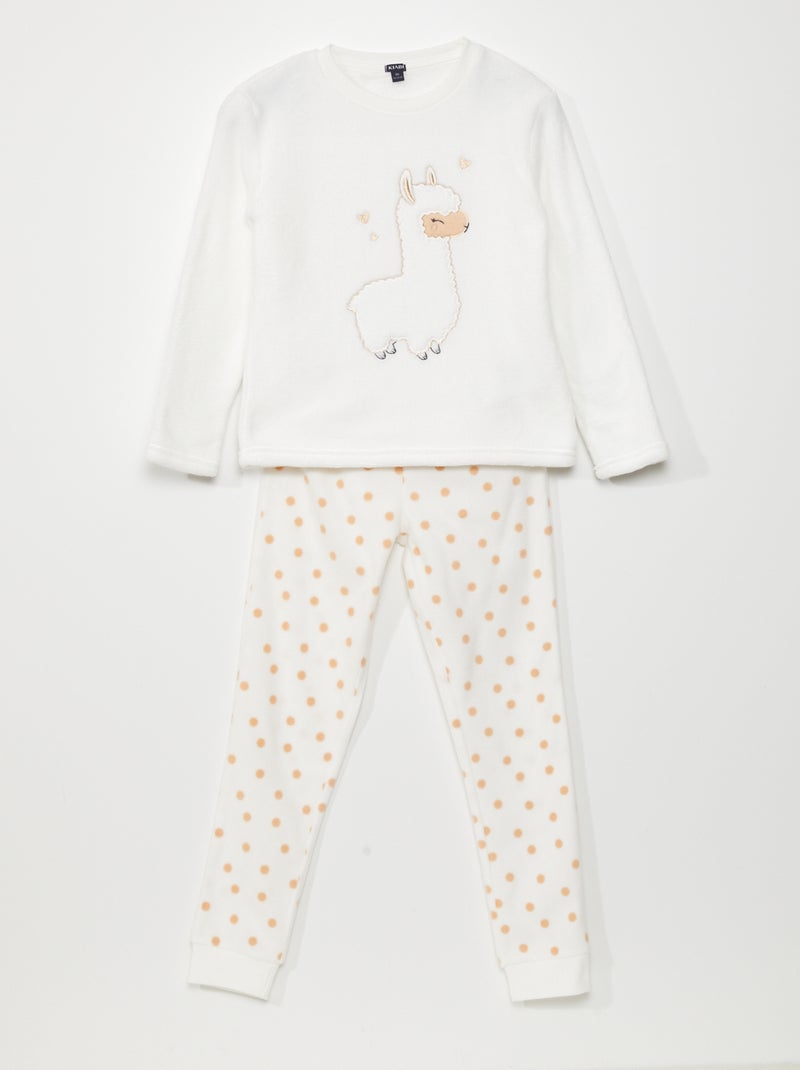 Ensemble pyjama t-shirt + pantalon - 2 pièces Blanc - Kiabi