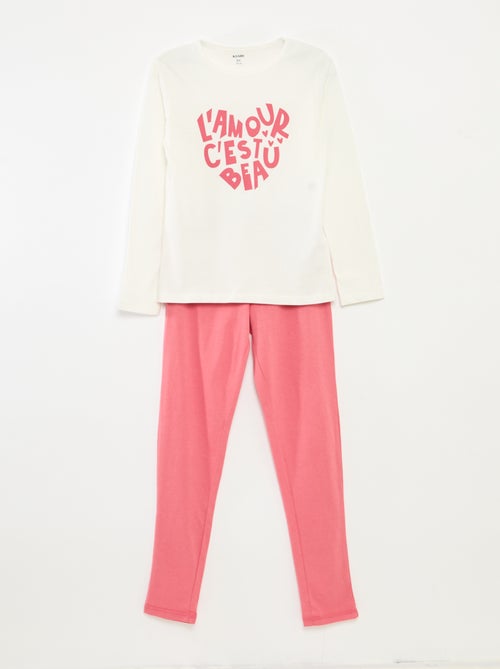 Ensemble pyjama t-shirt + pantalon - 2 pièces - Kiabi