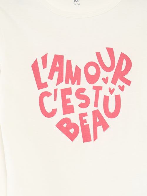 Ensemble pyjama t-shirt + pantalon - 2 pièces - Kiabi