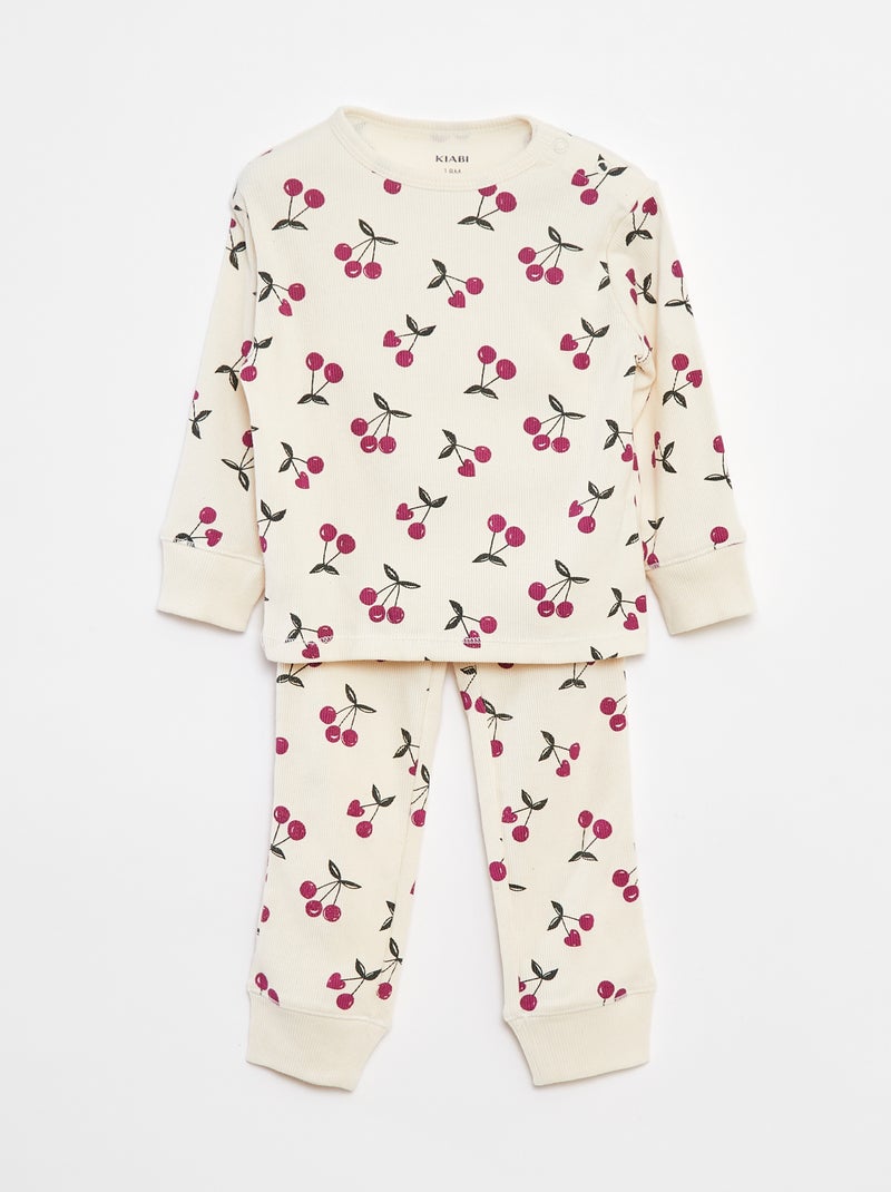 Ensemble pyjama t-shirt + pantalon - 2 pièces Blanc - Kiabi