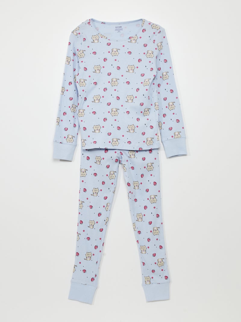 Ensemble pyjama t-shirt + pantalon - 2 pièces Bleu - Kiabi