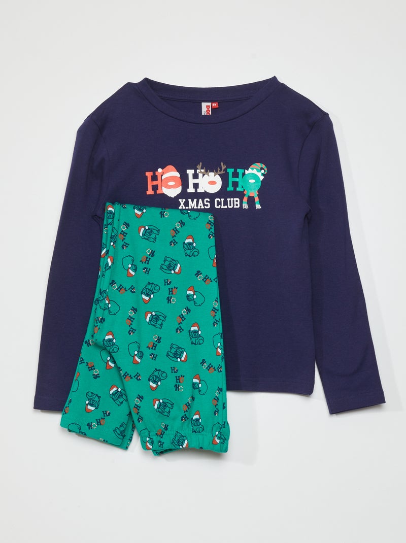Ensemble pyjama t-shirt + pantalon - 2 pièces Bleu/vert - Kiabi