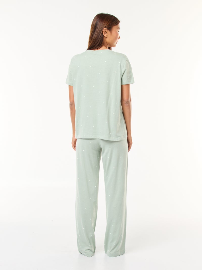 Ensemble pyjama t-shirt + pantalon - 2 pièces Vert - Kiabi