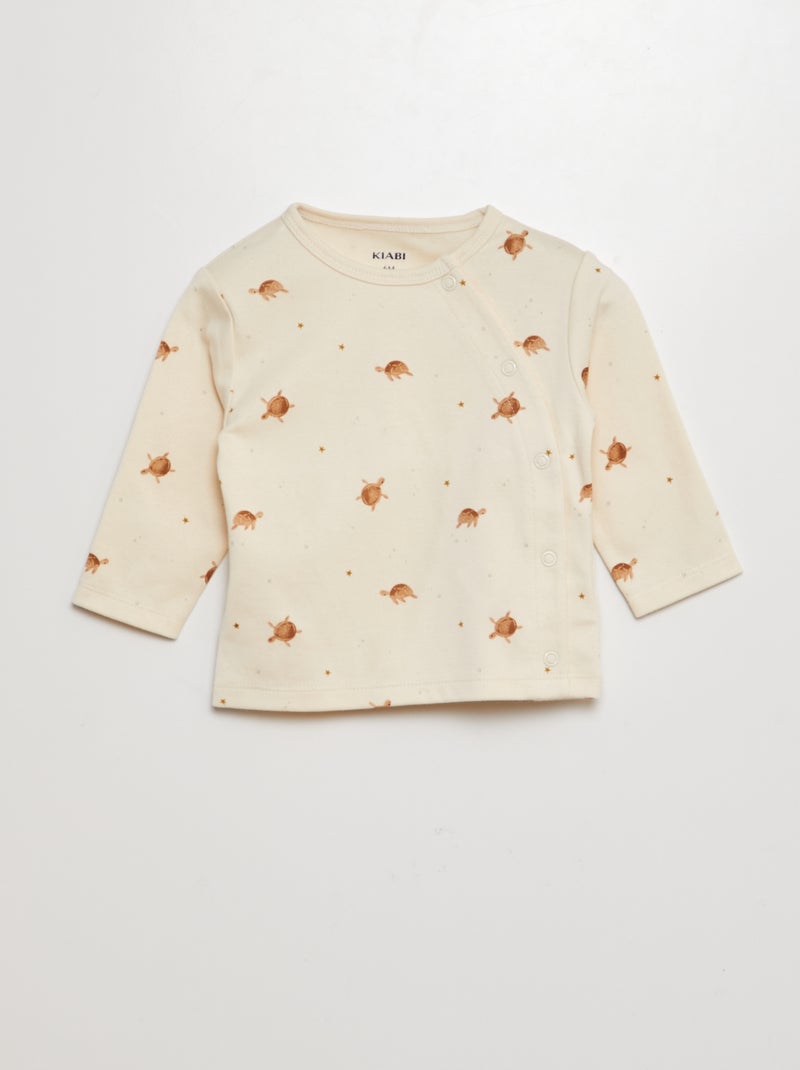 Ensemble pyjama t-shirt + pantalon avec pieds - 2 pièces BLANC - Kiabi