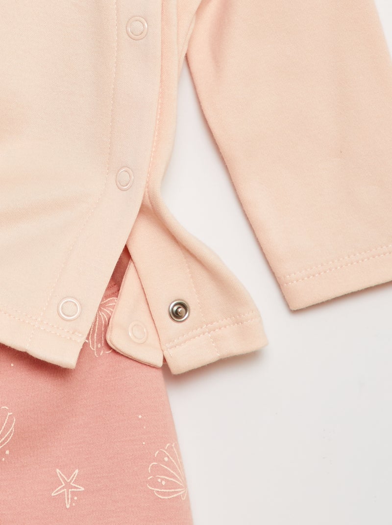 Ensemble pyjama t-shirt + pantalon avec pieds - 2 pièces ROSE - Kiabi