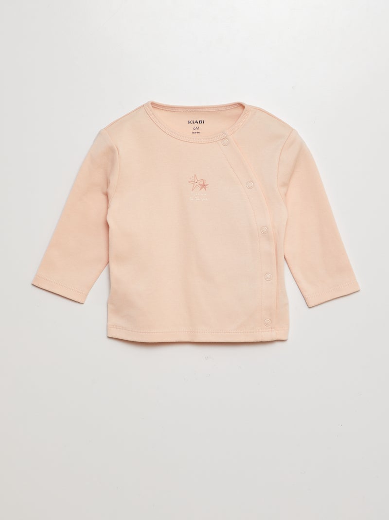 Ensemble pyjama t-shirt + pantalon avec pieds - 2 pièces ROSE - Kiabi