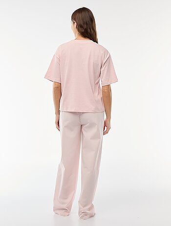 Ensemble pyjama t-shirt + pantalon en popeline 'Stitch' - 2 pièces