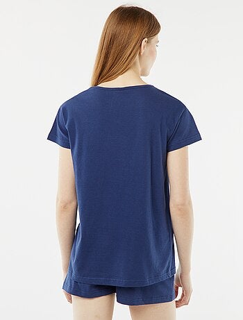 Ensemble pyjama t-shirt sans manches + short imprimé - 2 shorts