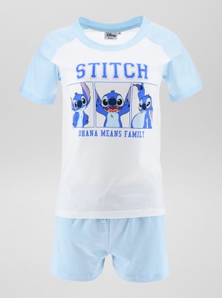 Ensemble pyjama t-shirt + short 'Stitch' - 2 pièces