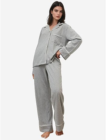 Ensemble pyjama taille haute à jambes larges et col chemise hiccup