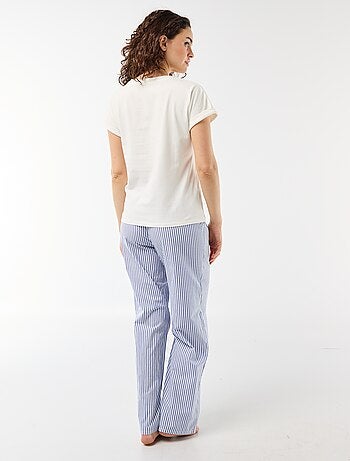 Ensemble pyjama tee-shirt + pantalon à carreaux - 2 pièces