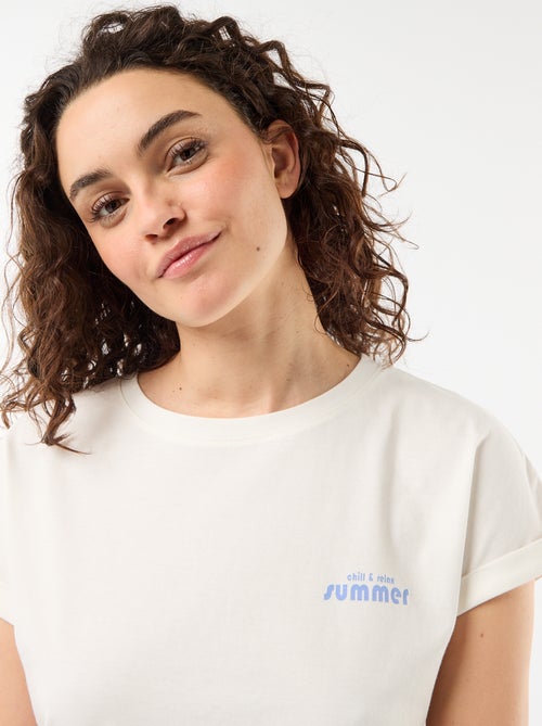 Ensemble pyjama tee-shirt + pantalon à carreaux - 2 pièces - Kiabi