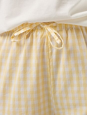 Ensemble pyjama tee-shirt + pantalon à carreaux - 2 pièces