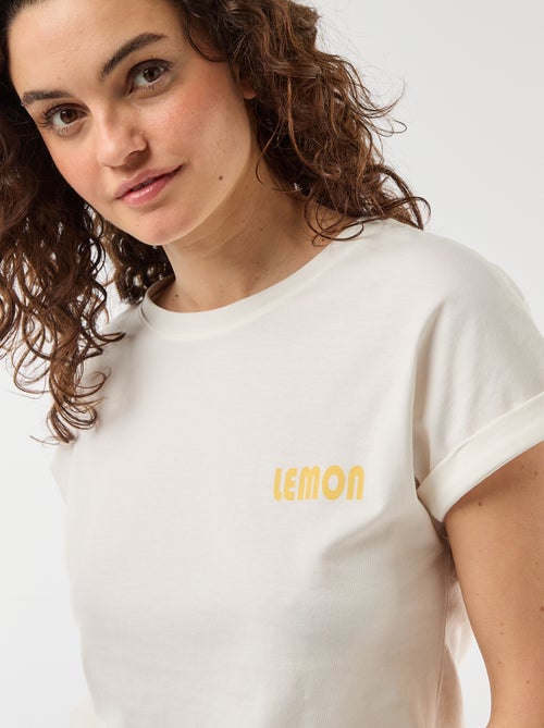 Ensemble pyjama tee-shirt + pantalon à carreaux - 2 pièces - Kiabi