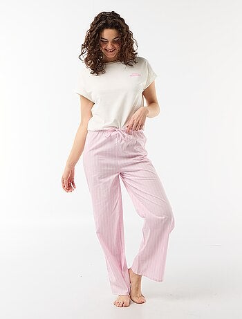 Ensemble pyjama tee-shirt + pantalon à carreaux - 2 pièces
