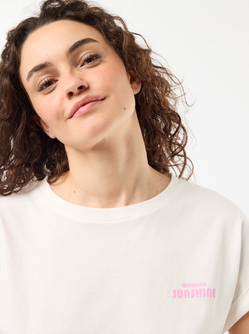 Ensemble pyjama tee-shirt + pantalon à carreaux - 2 pièces - Kiabi