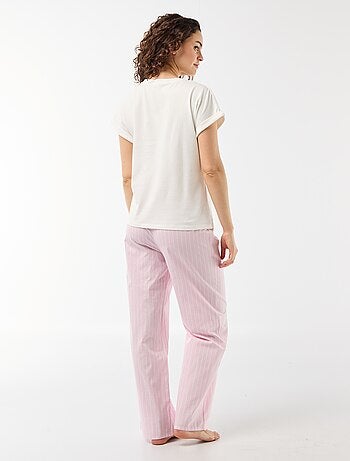 Ensemble pyjama tee-shirt + pantalon à rayures - 2 pièces
