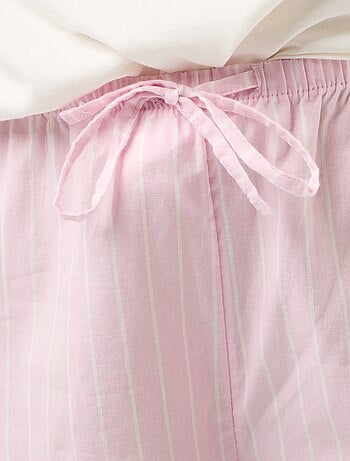 Ensemble pyjama tee-shirt + pantalon à rayures - 2 pièces