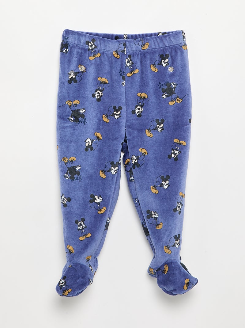 Ensemble pyjama velours 'Mickey Mouse' - 2 pièces Bleu - Kiabi
