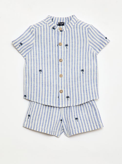 Ensemble rayé 2 pièces - chemise + short - Kiabi