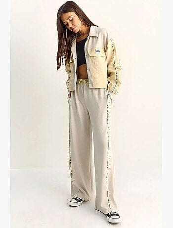 Ensemble rayé veste et pantalon large lucci