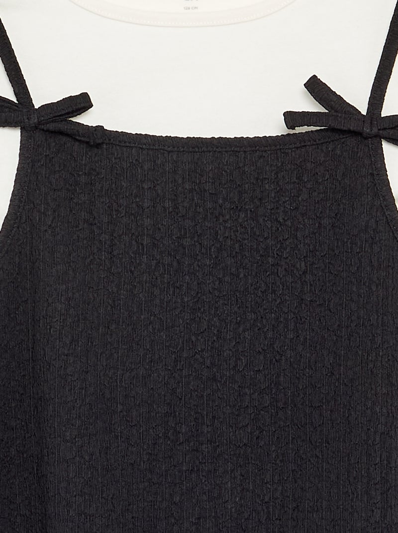 Ensemble robe à fines bretelles + t-shirt - 2 pièces Noir - Kiabi