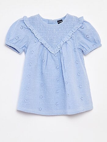 Ensemble robe avec broderies anglaises + culotte - 2 pièces