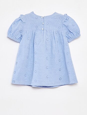 Ensemble robe avec broderies anglaises + culotte - 2 pièces