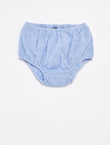 Ensemble robe avec broderies anglaises + culotte - 2 pièces