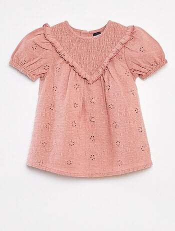 Ensemble robe avec broderies anglaises + culotte - 2 pièces