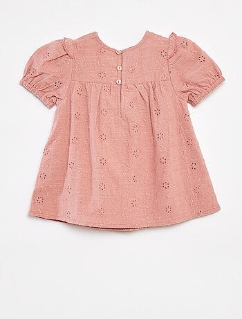 Ensemble robe avec broderies anglaises + culotte - 2 pièces